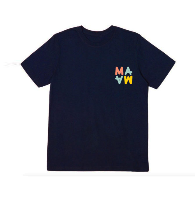 Camiseta de lactancia MAMA azul marino
